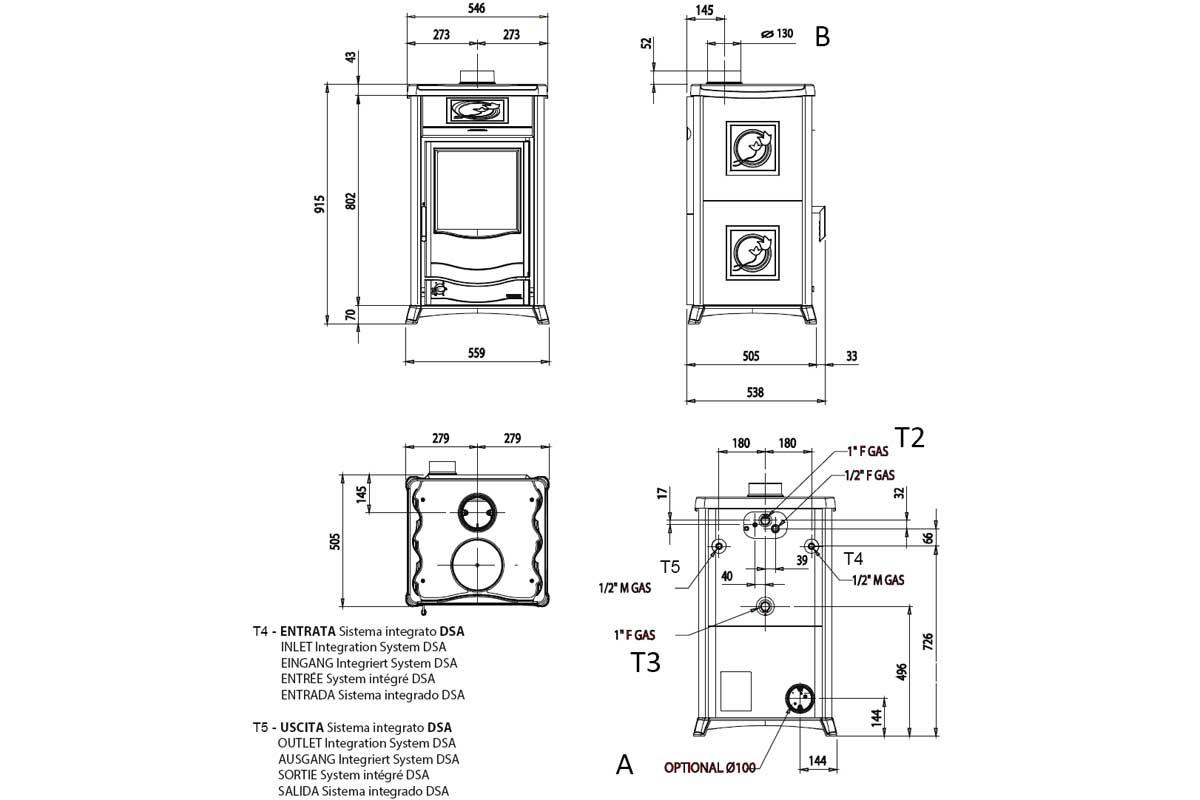 stove TermoRossella Majolica from La Nordica